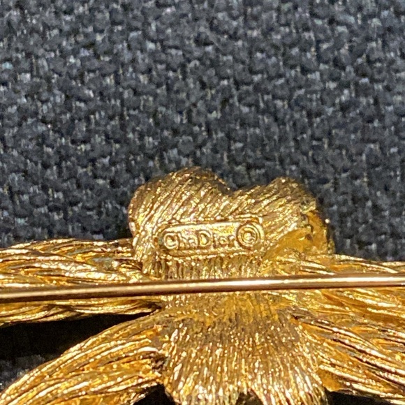 1970’s Vintage Christian Dior Brooch Twisted Rope Knot Loop Large Signed Pin - Picture 10 of 11